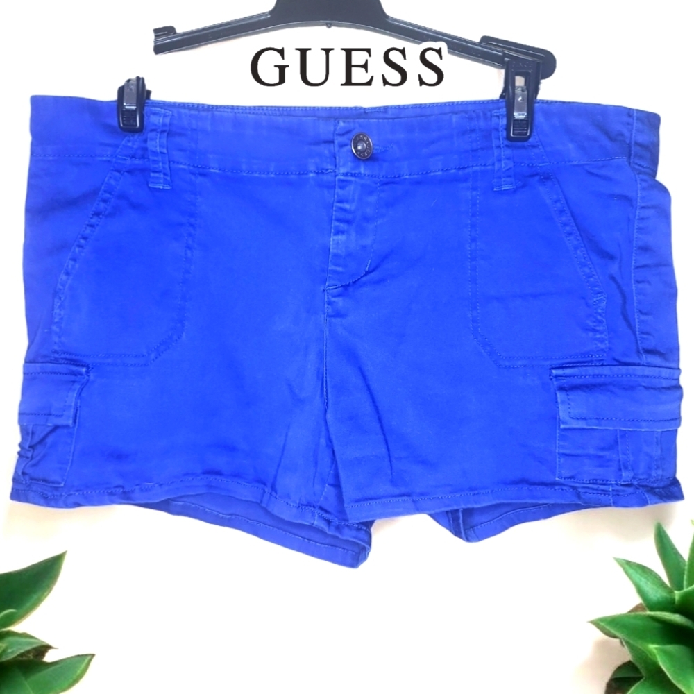 GUESS Blue Mini Cargo Shorts- 28